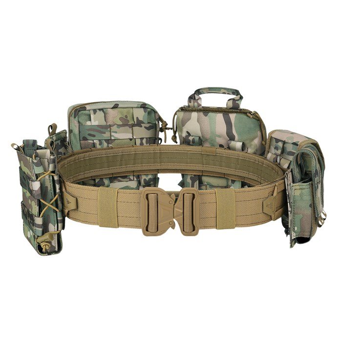 Pas taktyczny wojskowy YAKEDA YD-2088 MOLLE bojowy 8-in-1 Cross-Fix z kieszeniami – Multicam (CP)