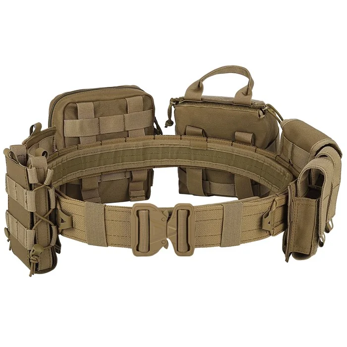 YAKEDA YD-2088 MOLLE combat tactical belt 8-in-1 Cross-Fix with pockets - Sand (Mud)