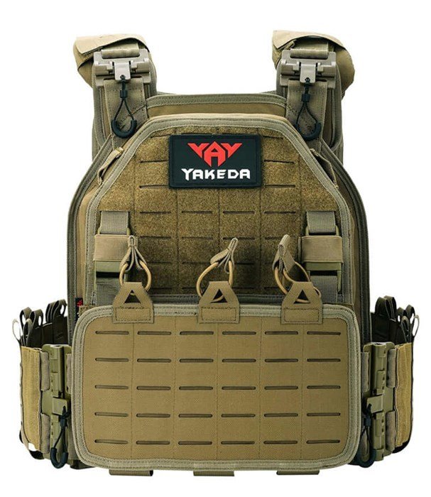 Kamizelka taktyczna wojskowa YAKEDA VT-6094A Plate Carrier MOLLE – Piaskowy (Mud)