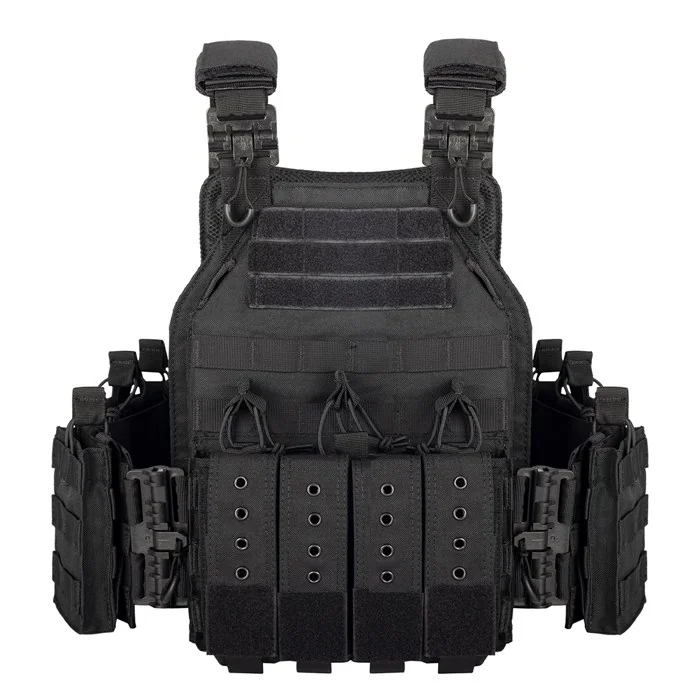 YAKEDA VT-8300-2 Military Tactical Plate Carrier Vest Quick Release MOLLE – Black