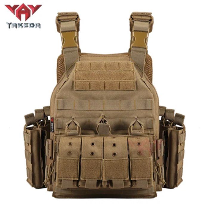 Kamizelka taktyczna wojskowa YAKEDA VT-8300-2 Plate Carrier Quick Release MOLLE – Piaskowy (Mud)