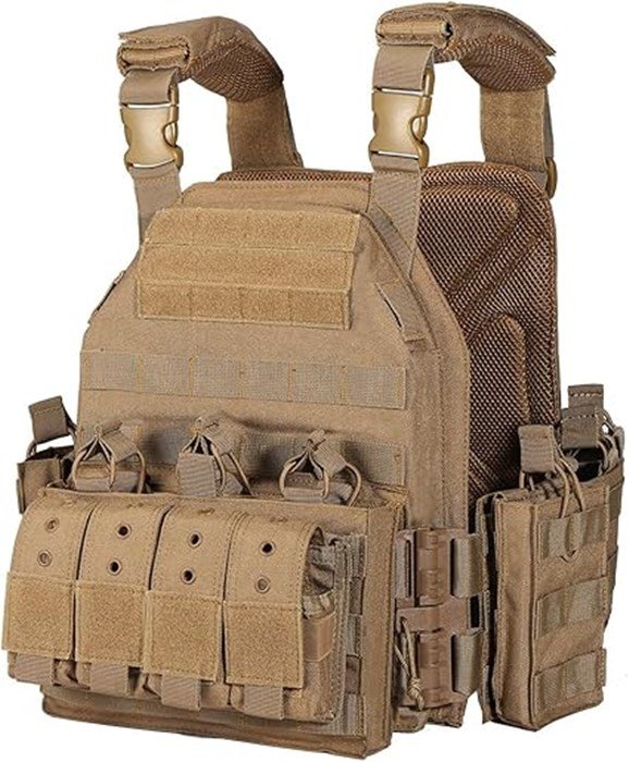 Kamizelka taktyczna wojskowa YAKEDA VT-8300-2 Plate Carrier Quick Release MOLLE – Piaskowy (Mud) - obrazek 4