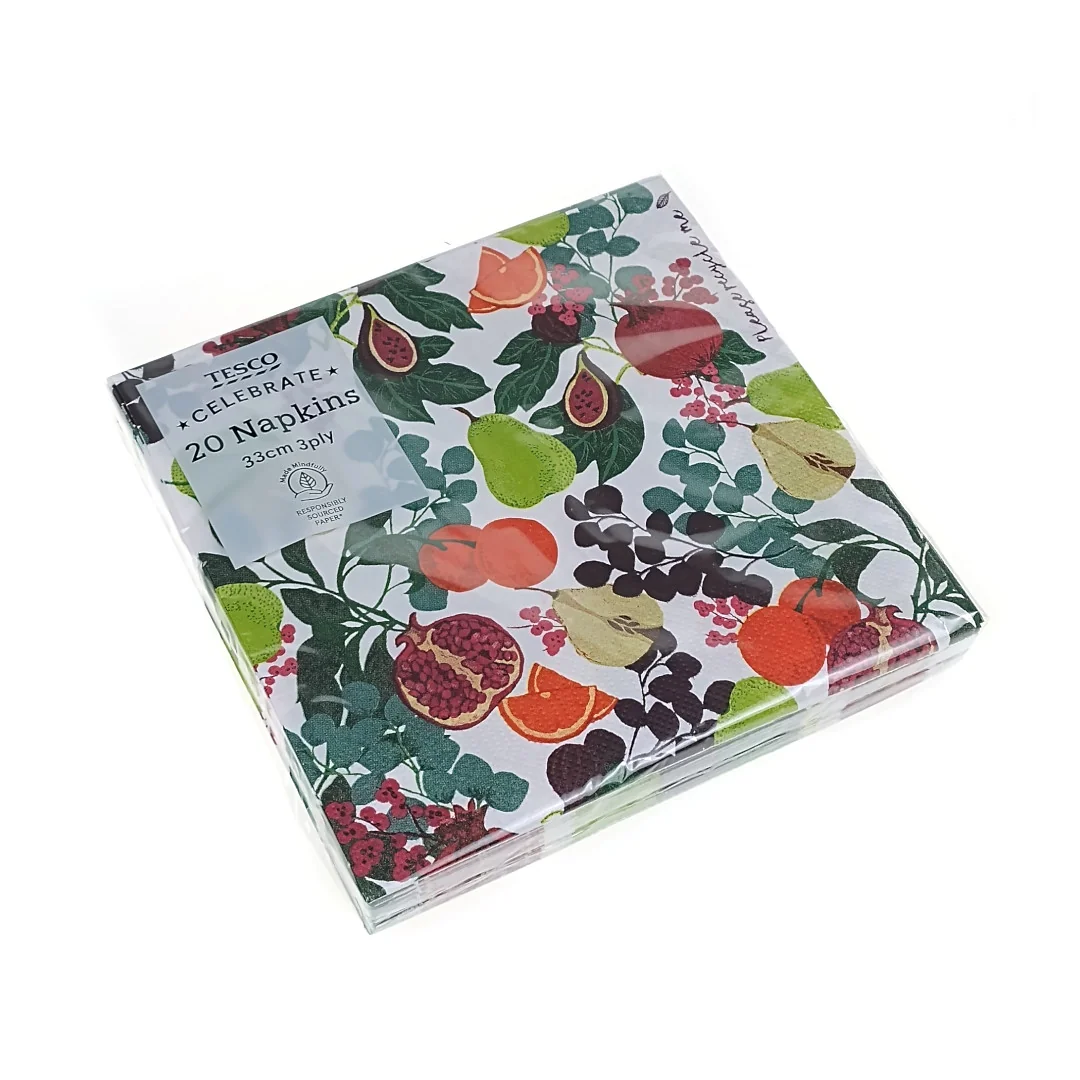 3PLY Foraget Fruits Paper Napkins 33 cm (20 pcs)