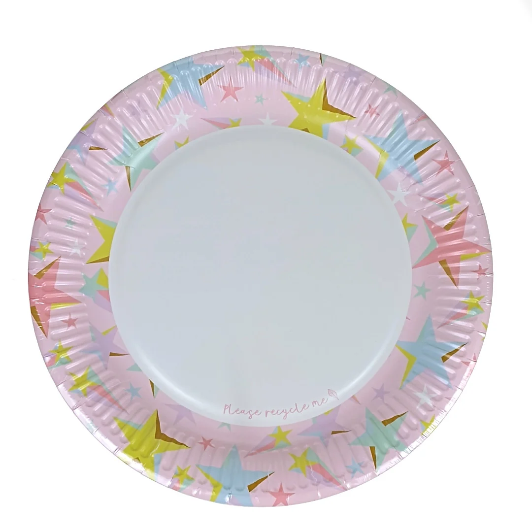 Pastel Rainbow Paper Plate 23 cm (10 pcs)