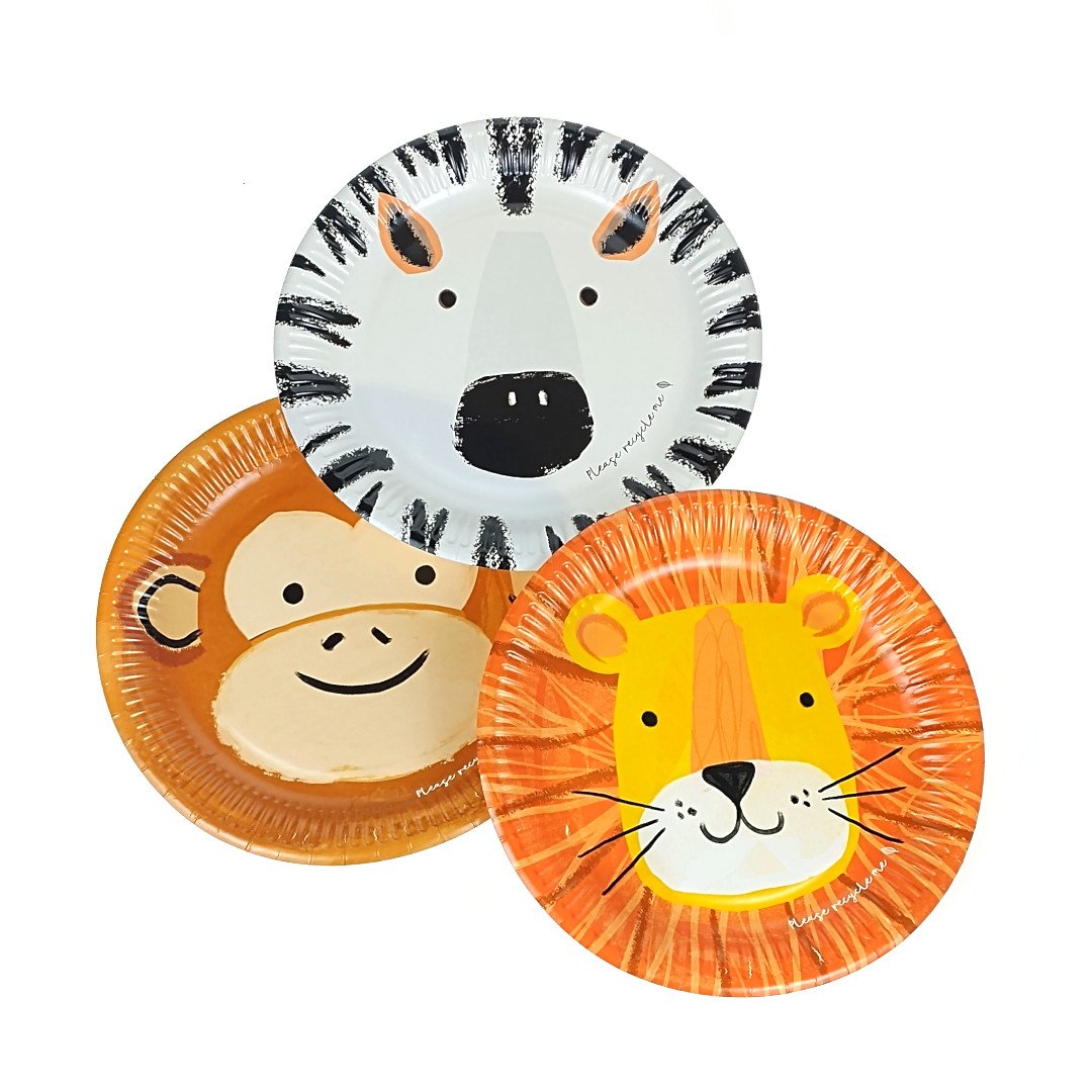 Safari Animals Plate 23 cm (10 pcs)