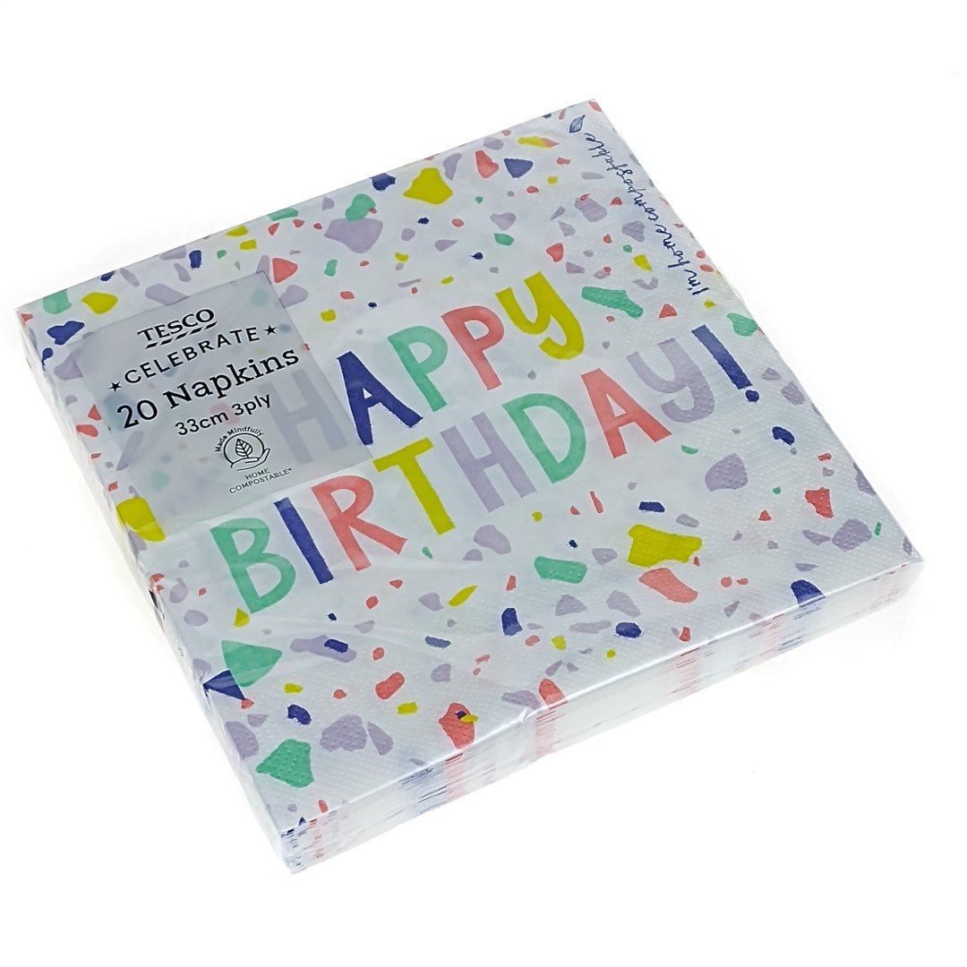 3PLY Happy Birthday Paper Napkins 33 cm (20 pcs)