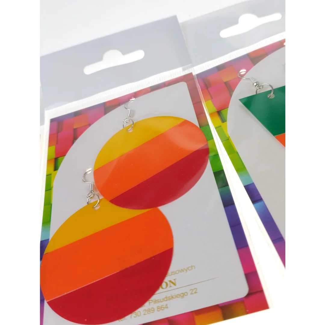 Kolczyki z tworzywa sztucznego geometryczne Pop-Art Henderson MIX wzorów - obrazek 3