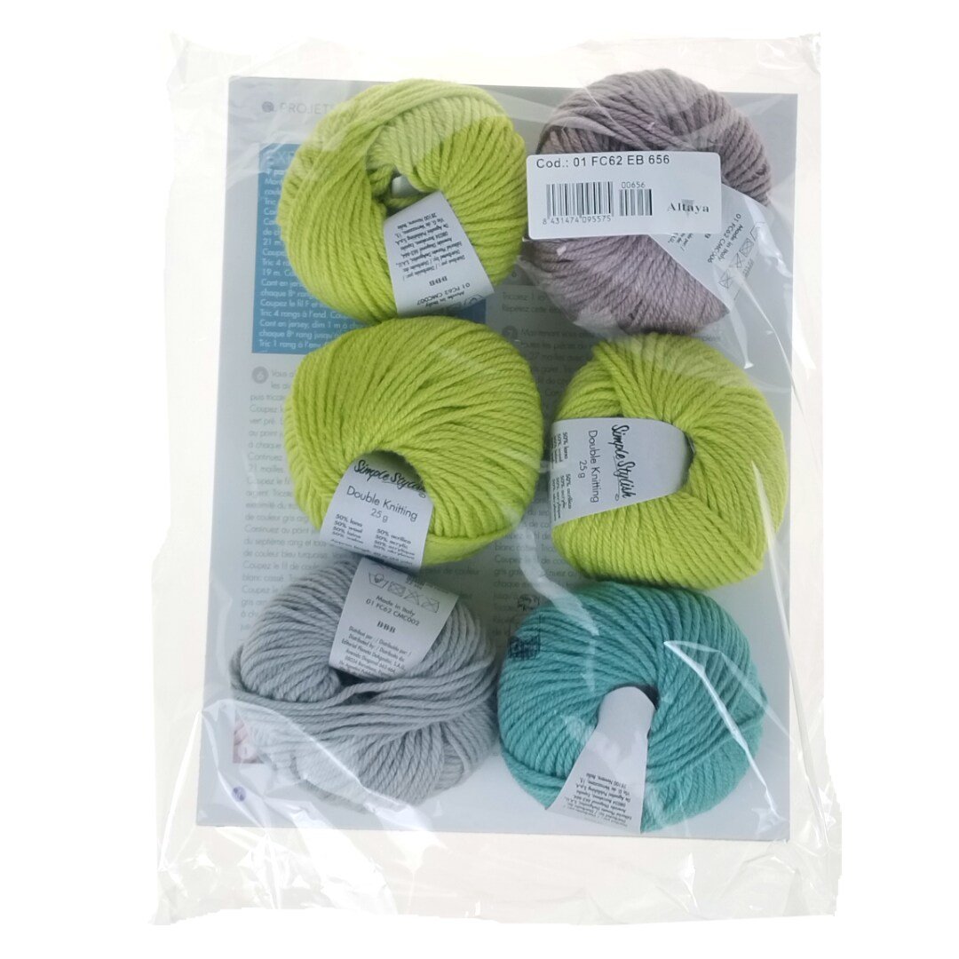 Zestaw 6 Włóczek DeAgostini Simple Stylish Double Knitting Różne Kolory 25g