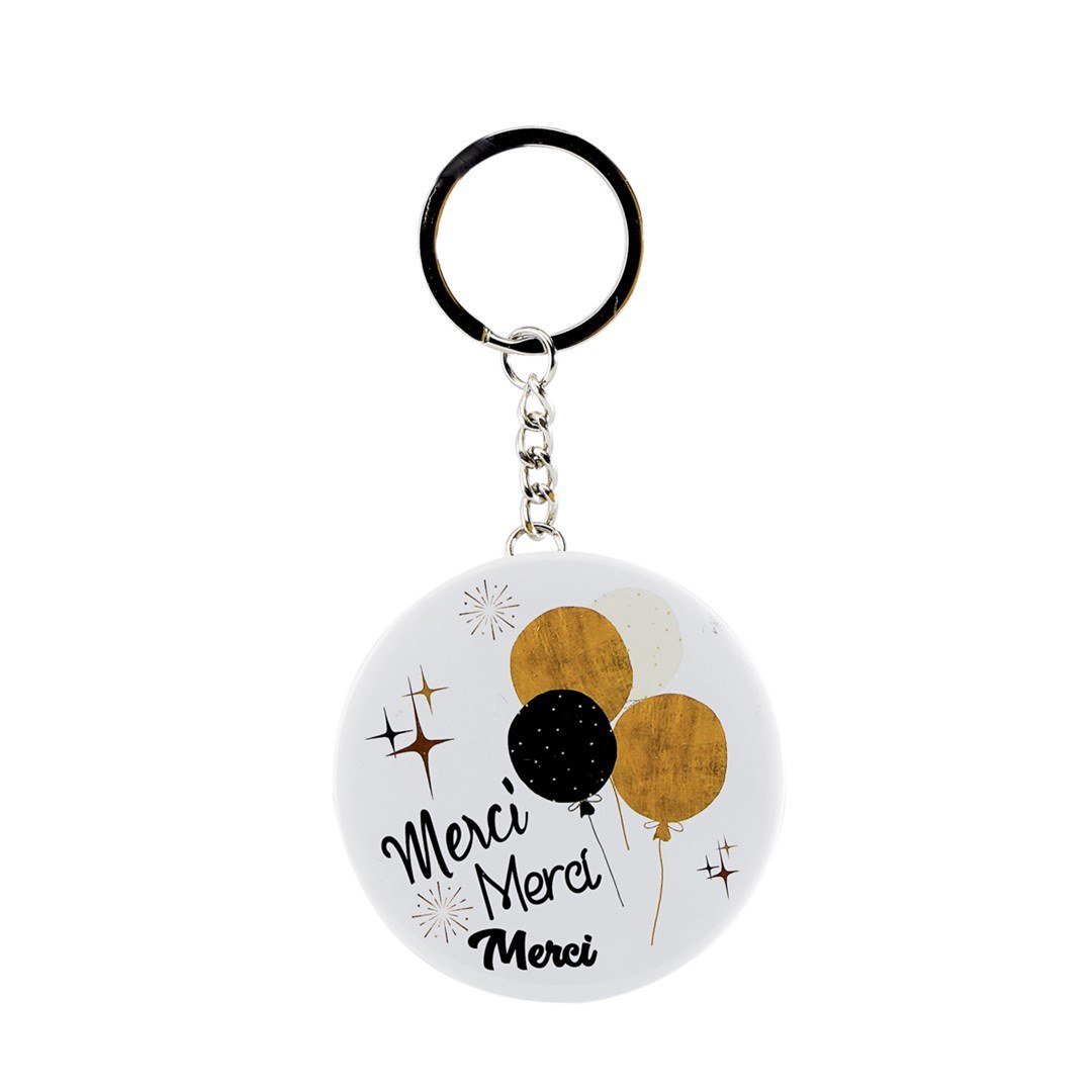 Keychain with mirror balloons "Thank you" d: 6 cm