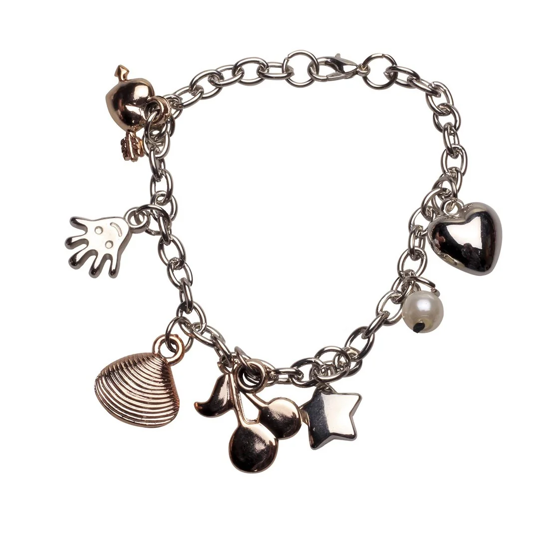 Silver bracelet with pendants L20 cm