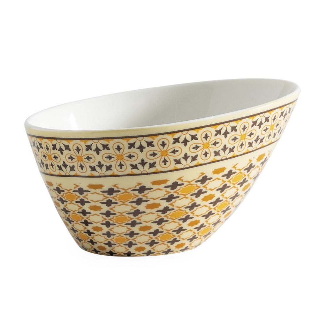 Retro Chocolate Flared Ceramic Bowl 11x8.5 cm, h: 6 cm