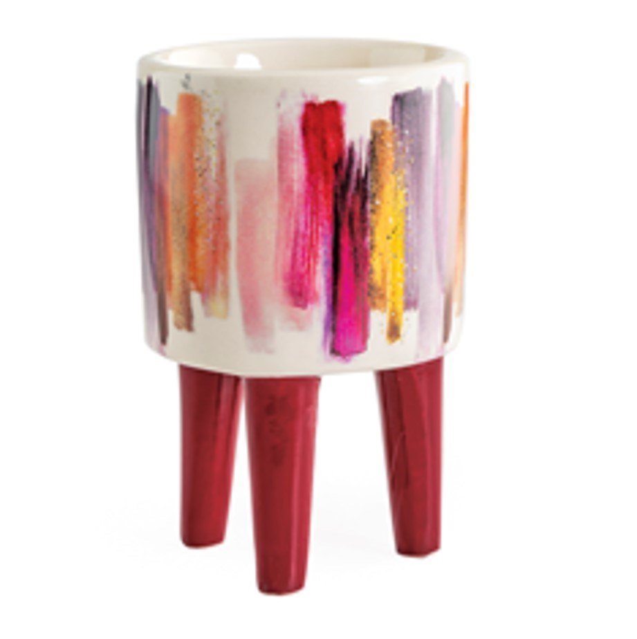Multicoloured painted standing container N°1 d: 7 cm, h: 11 cm