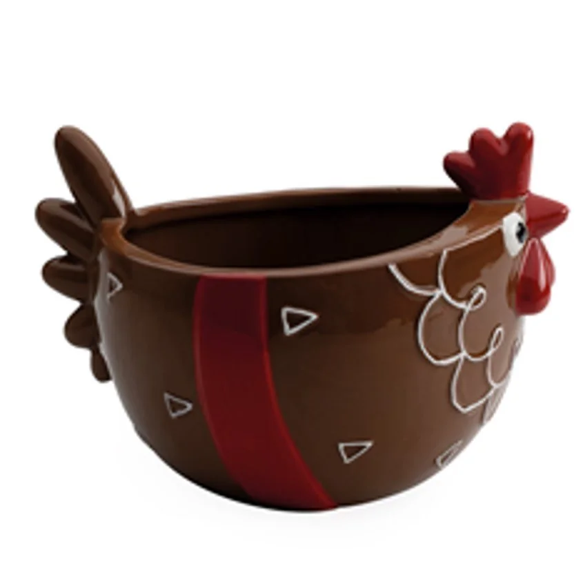 Hopcocotte Chicken Ceramic Container PN N°1 d: 10x15 cm, h: 10 cm