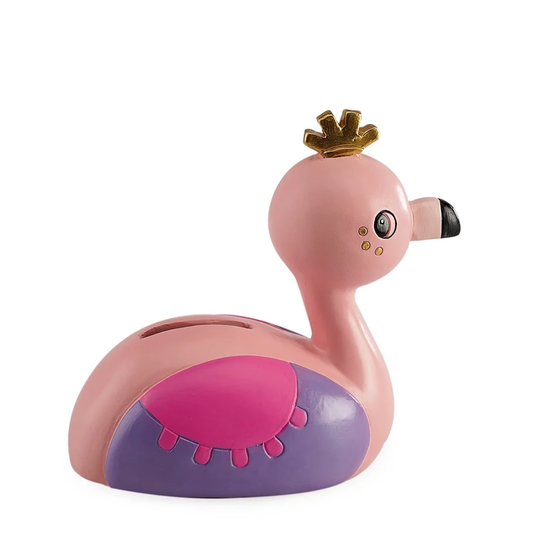 Alice flamingo ceramic piggy bank 10x6 cm, h: 12 cm